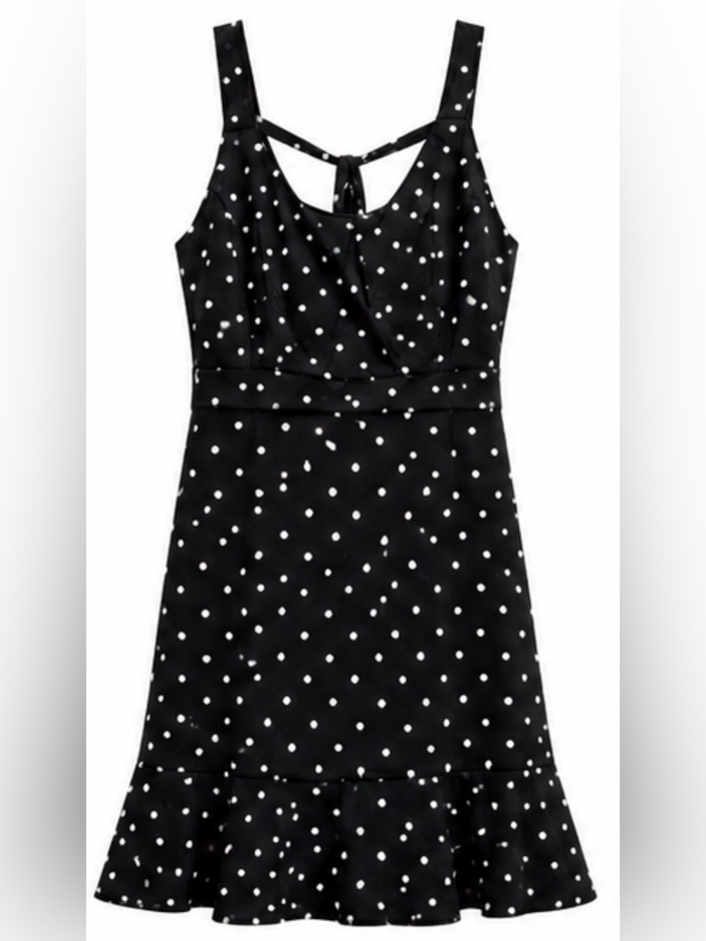 New Black and White Polka Dot Sleeveless Fit & Flare Dress Size Small
